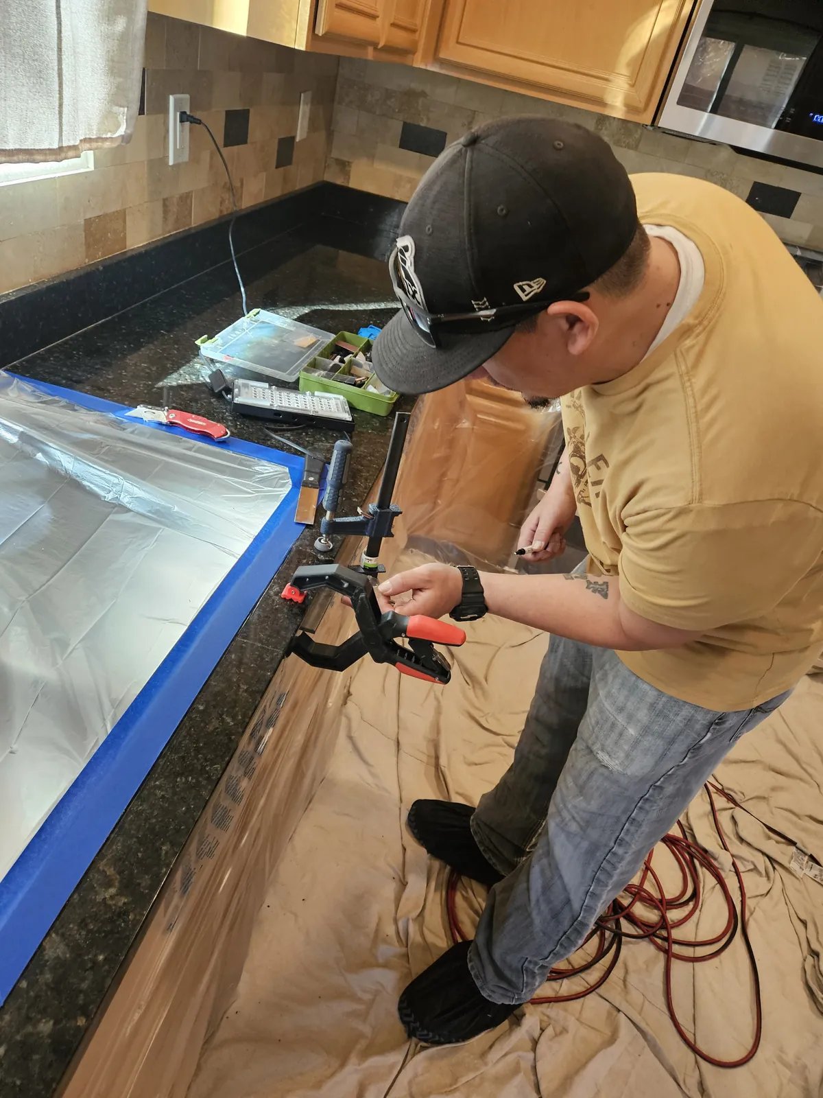 Technician Performing Edge Repair