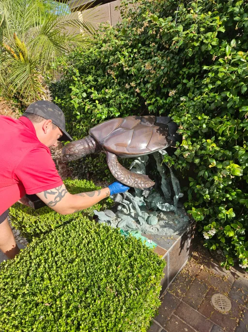 Decorative statue refinishing detail work
