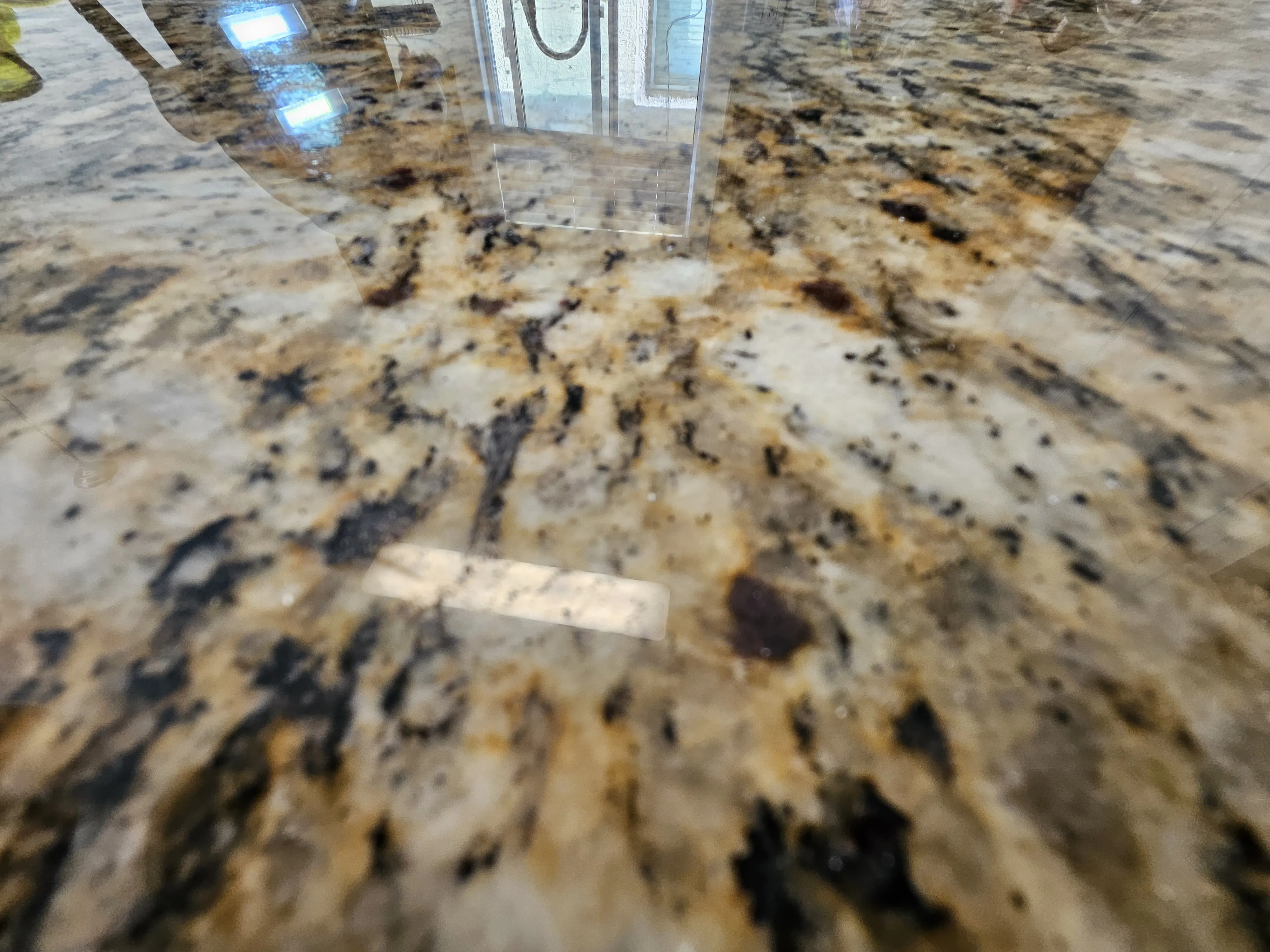 Granite countertop crack repaired and polished flush in a Henderson kitchen