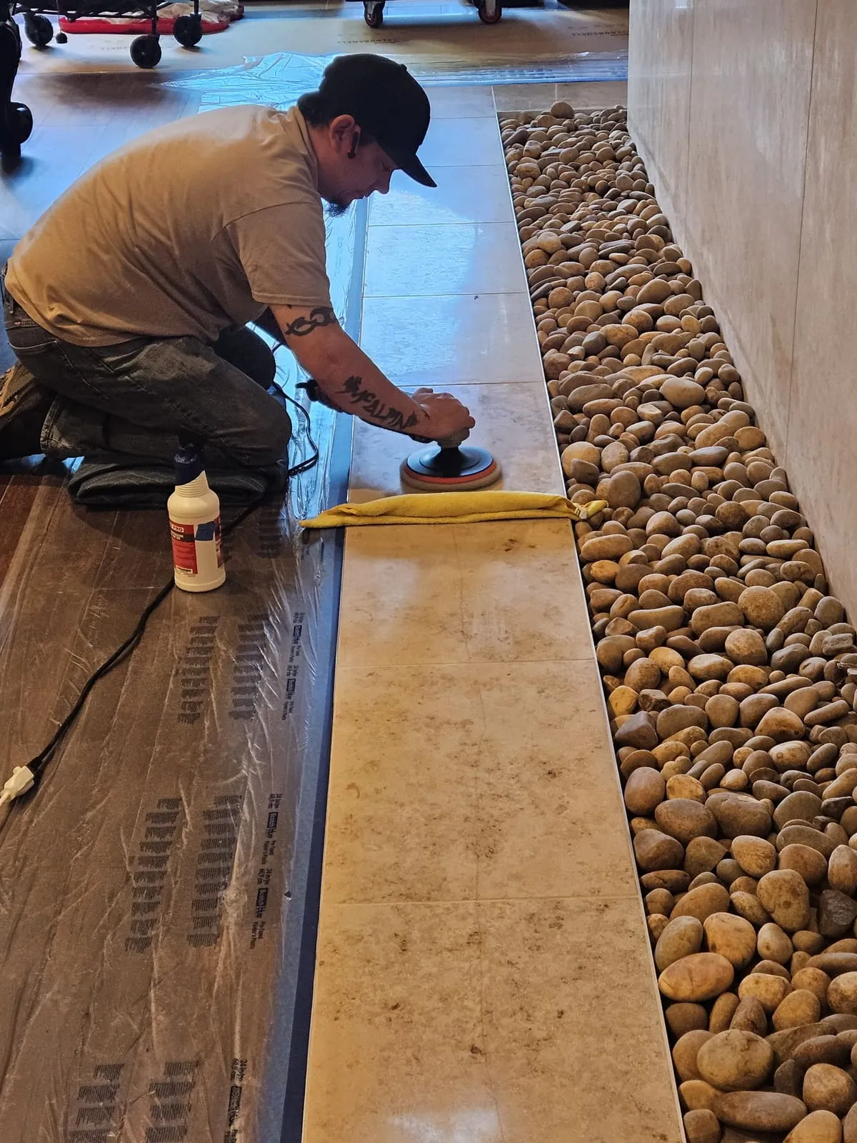 Limestone floor polishing and restoration in Southwest Las Vegas