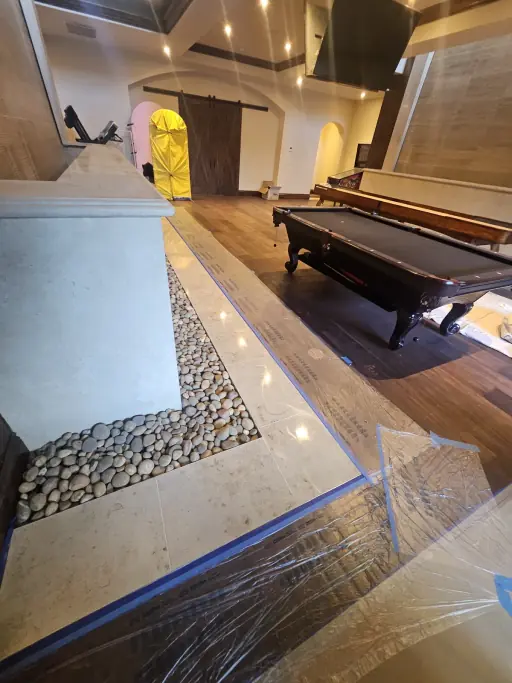 Restored travertine floor in a Las Vegas home