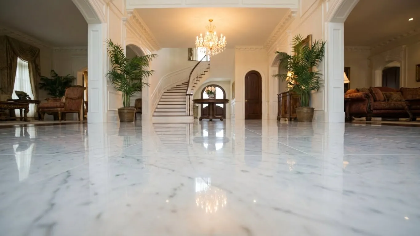 Polished marble entryway floor in a Las Vegas home
