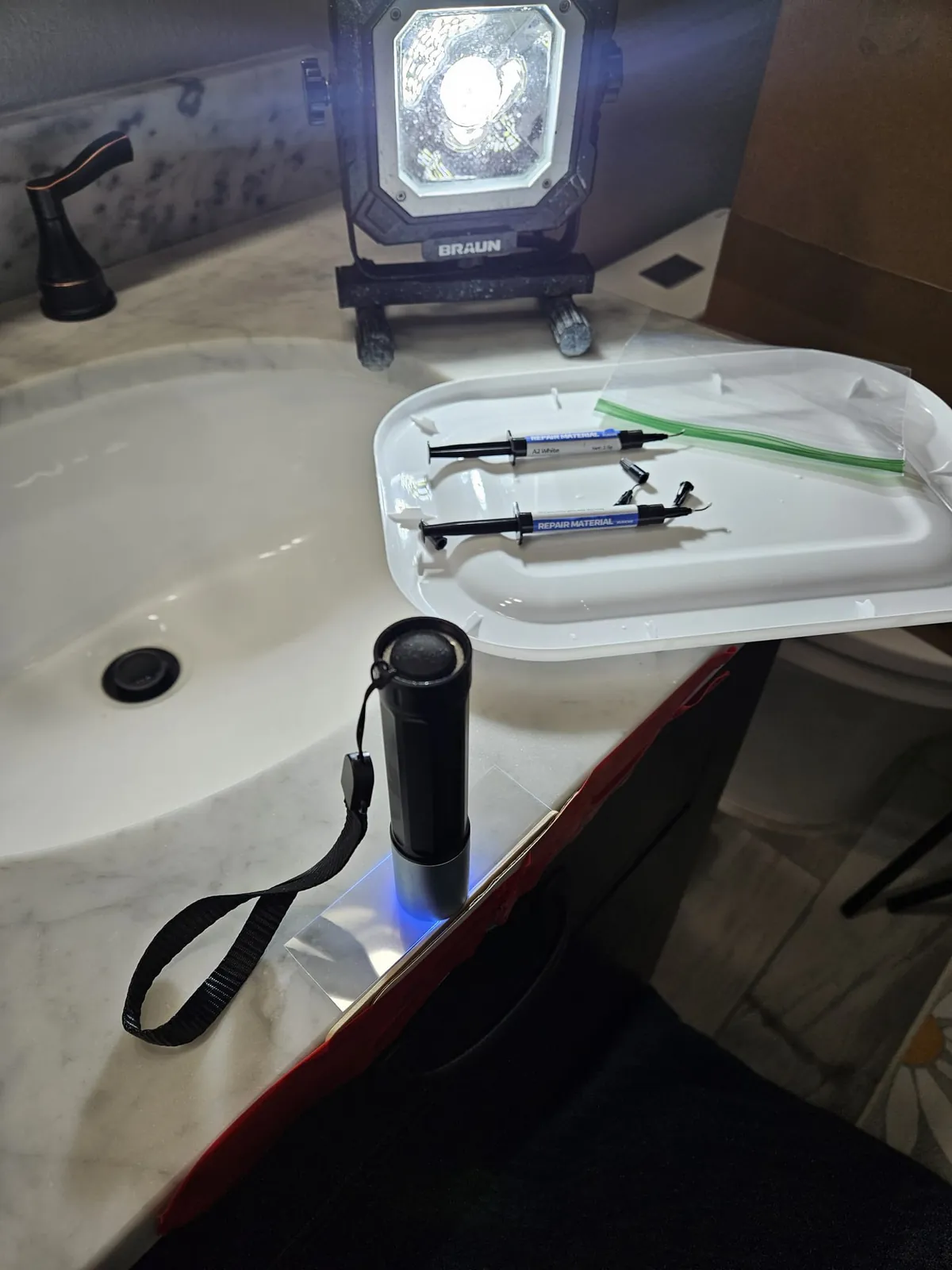 UV cure tools for marble chip repair