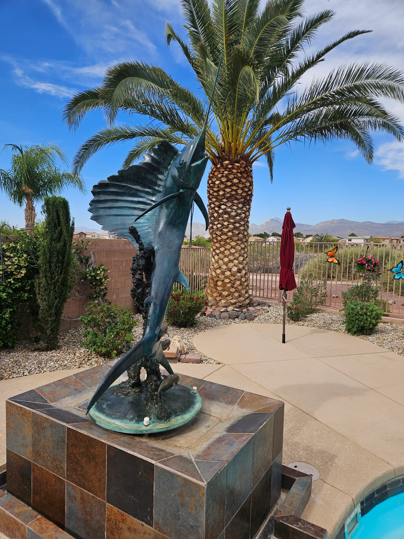 Restored outdoor statue after cleaning and refinishing in Las Vegas