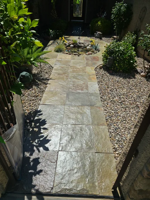 Sealed paver walkway after paver restoration in Las Vegas