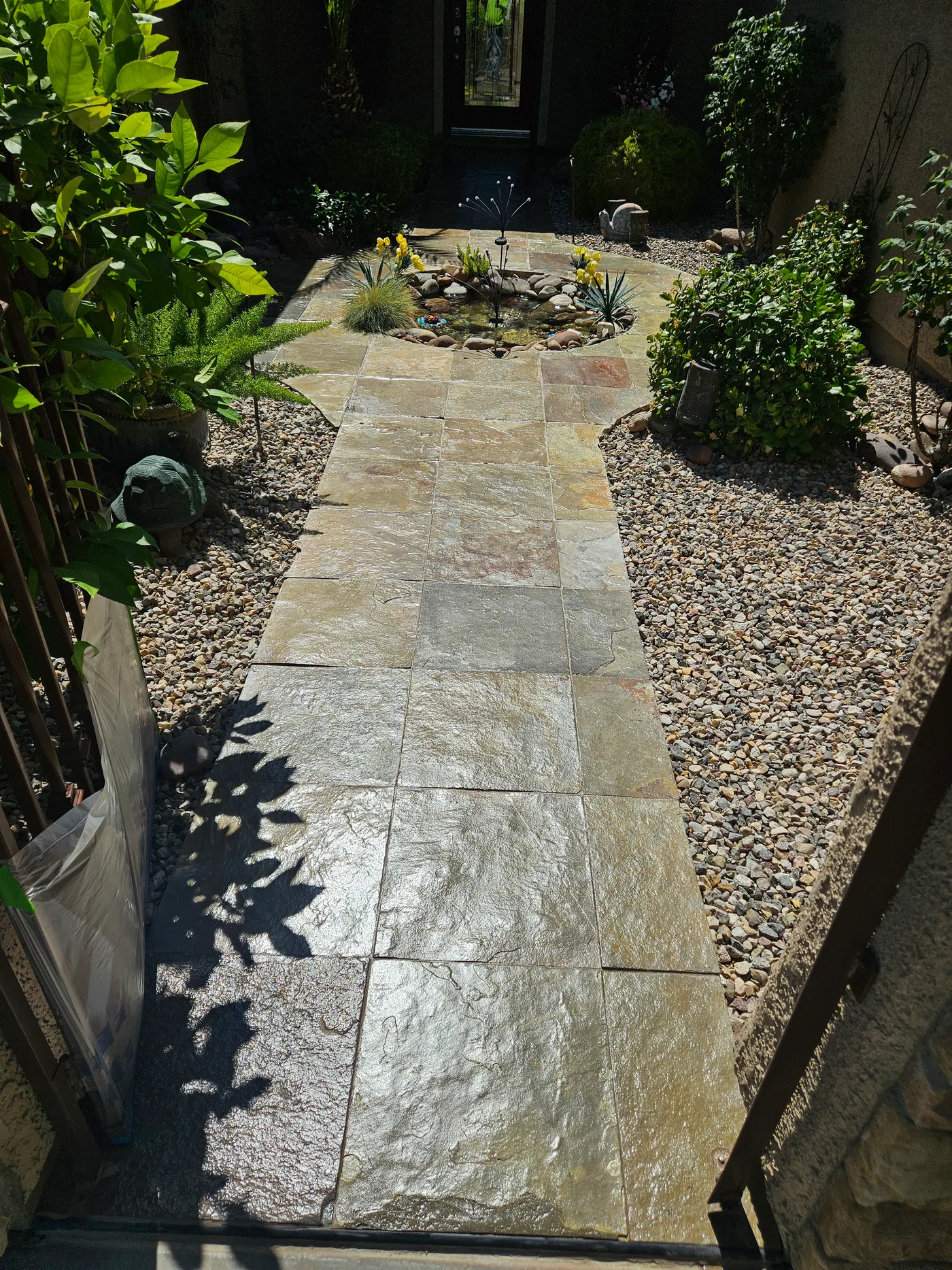 Sealed paver walkway after paver restoration in Las Vegas