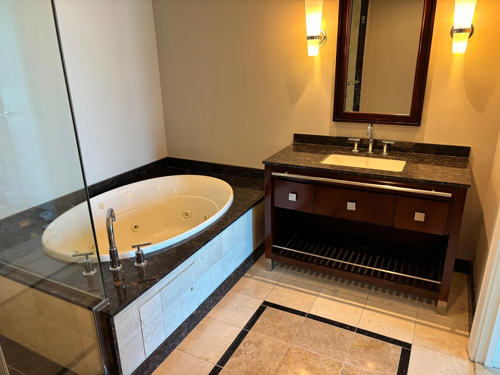 Granite tub deck polished near Sky Las Vegas
