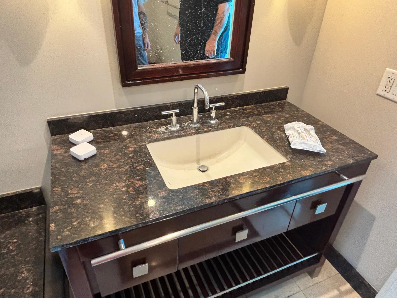 Granite bathroom vanity countertop polished near Sky Las Vegas