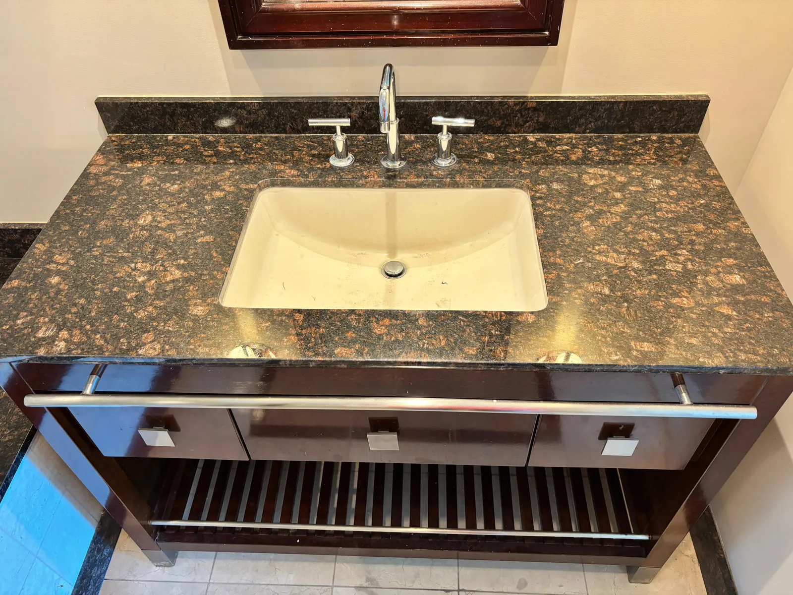 Granite vanity countertop restored near Sky Las Vegas
