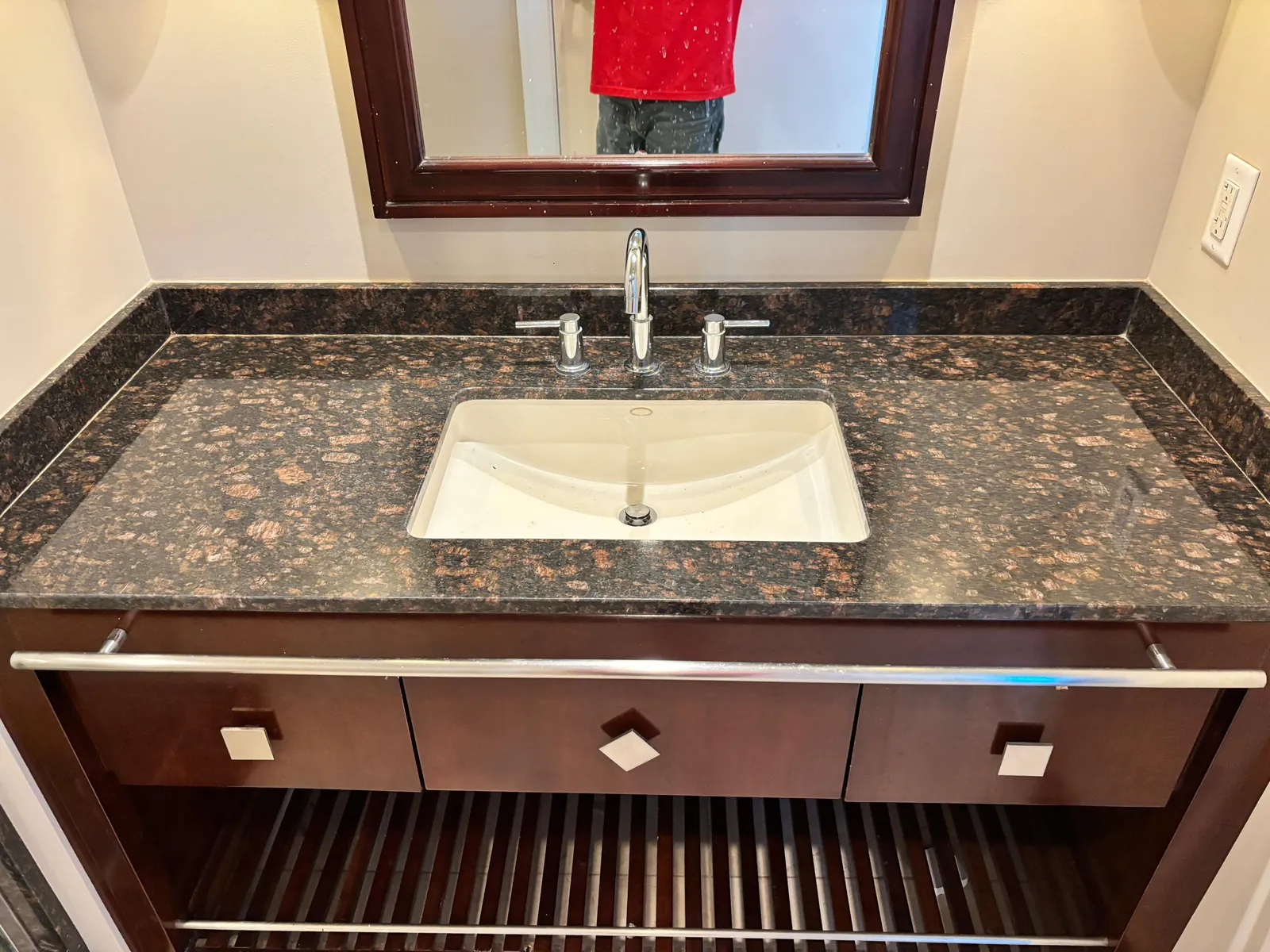 Tan brown granite vanity restored near Sky Las Vegas