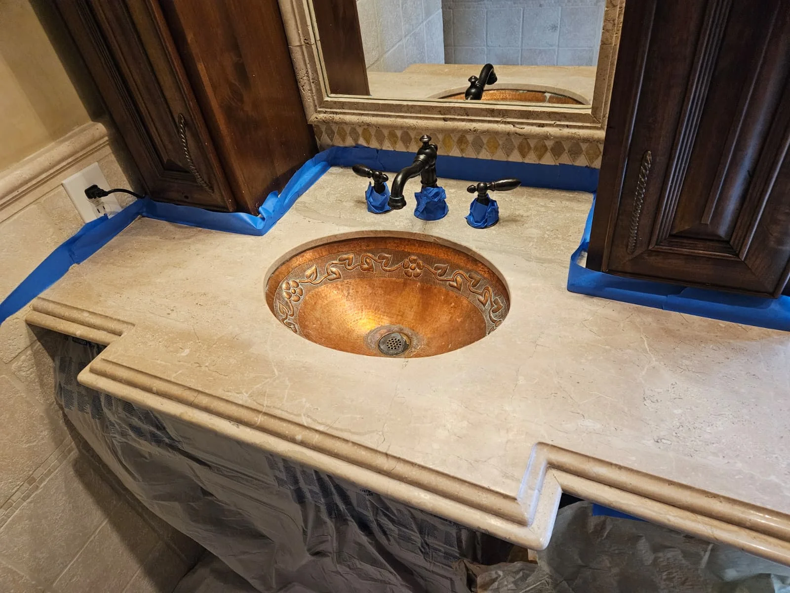 Showers & Bathrooms travertine restoration in Henderson