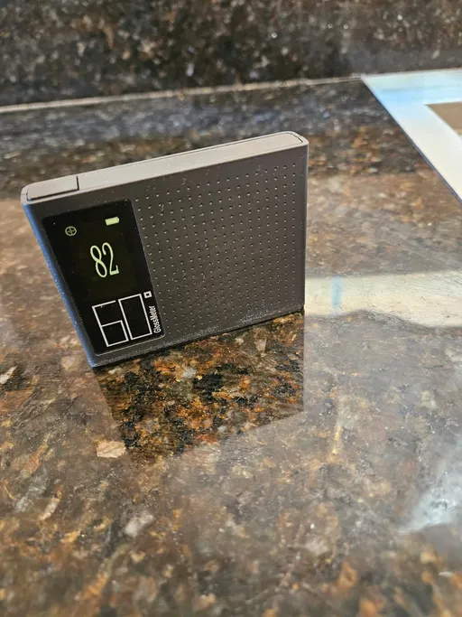 Gloss meter reading 82 GU before granite polishing