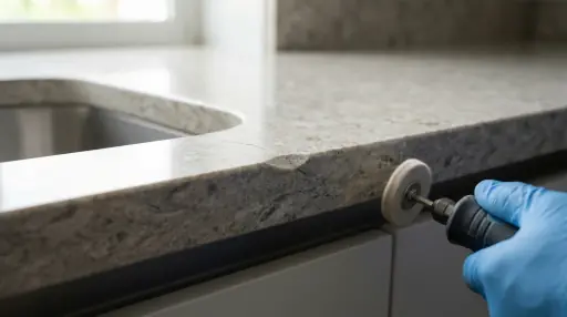 Granite chip repair near sink