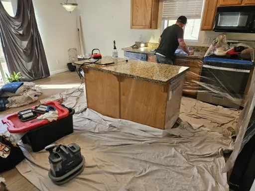 Granite kitchen countertop before polishing