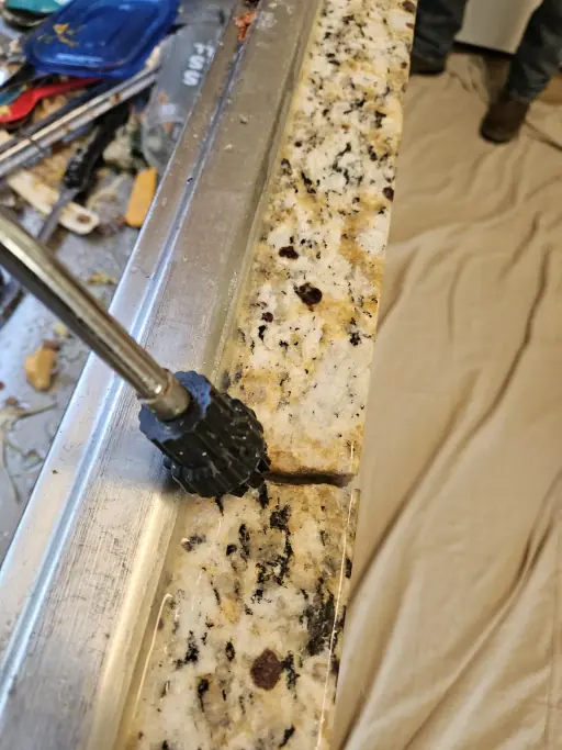 Granite scratch repair with diamond polishing in Summerlin