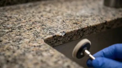 Granite countertop edge chip repair