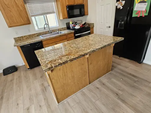 Granite kitchen island restoration after