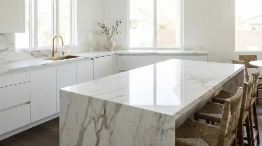 Luxury marble kitchen countertop restoration in Henderson NV